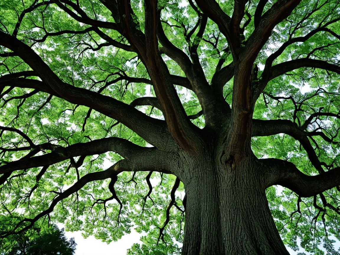 Majestic Tree with Lush Canopy and Textured Bark