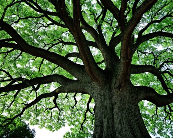 Majestic Tree with Lush Canopy and Textured Bark