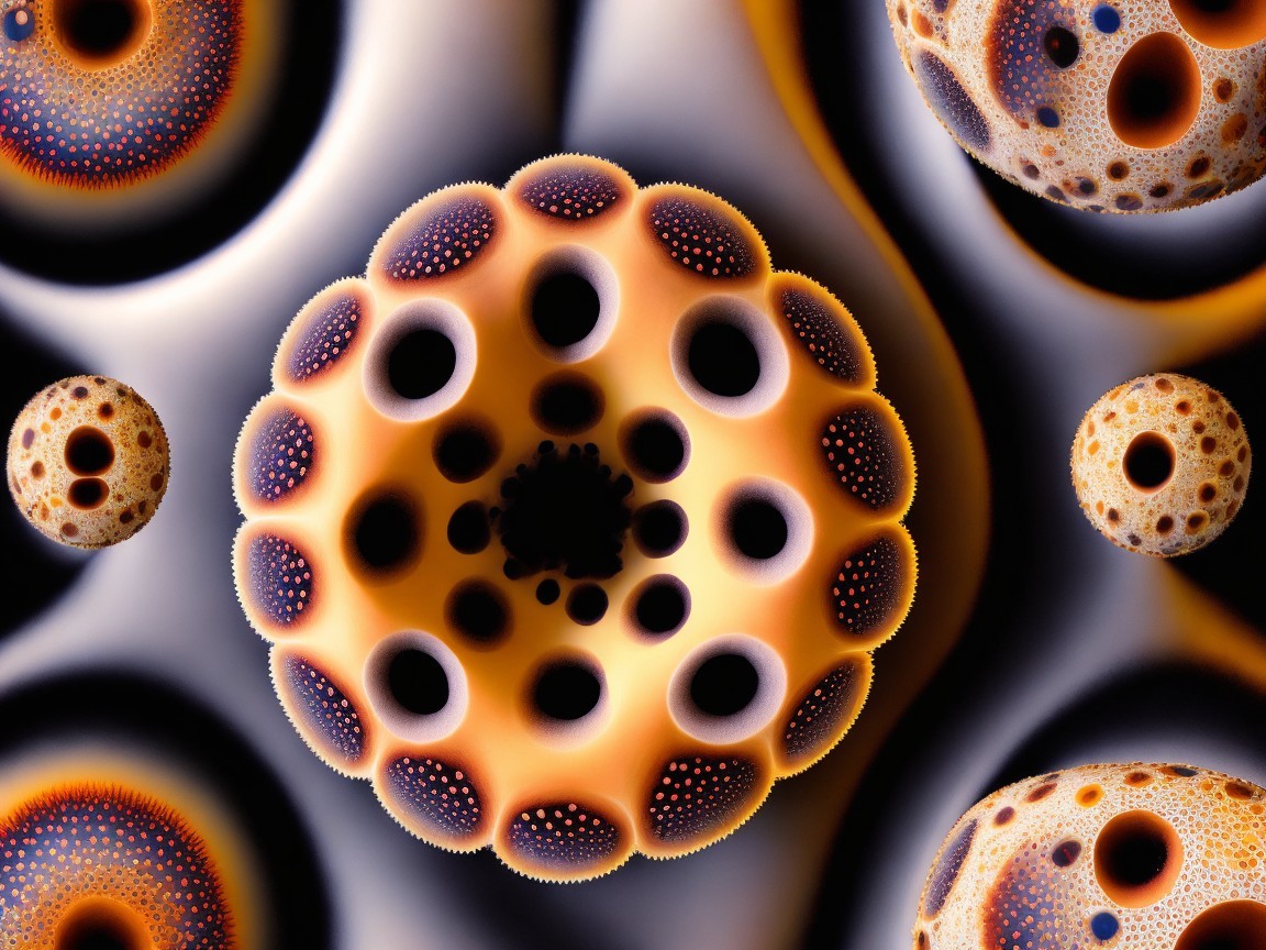 Abstract Organic Shapes in Warm Hues and Textures