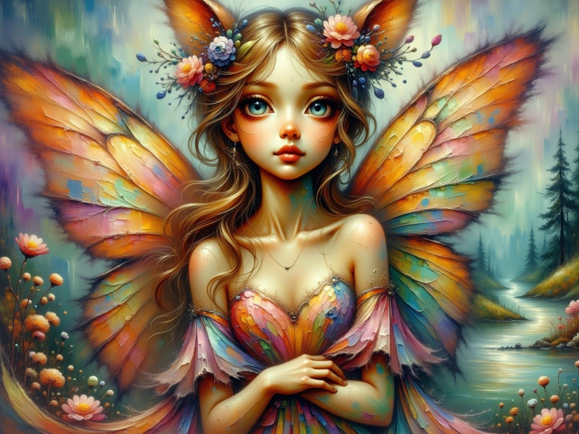 Surreal Fantasy Portrait of a Doe-Eyed Fairy