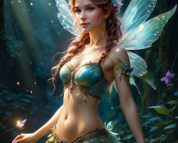 Detailed Full-Body Shot of a Young Fairy