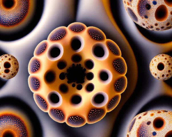 Abstract Organic Shapes in Warm Hues and Textures