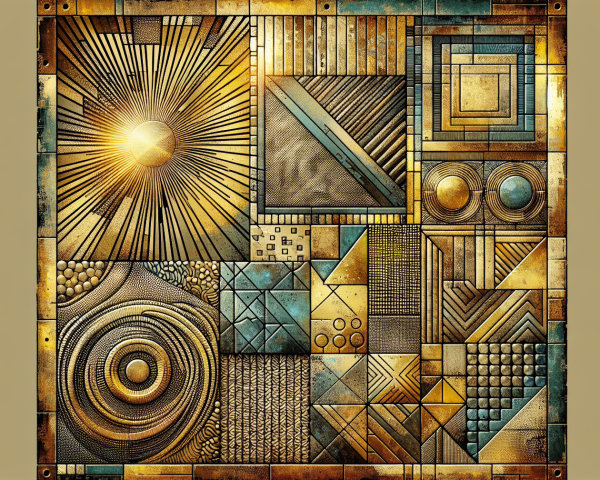 Intricate Metallic Mosaic in Art Deco Style