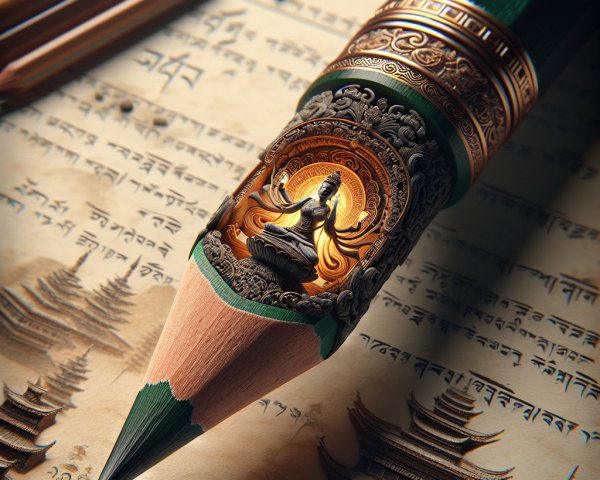 Detailed digital illustration of an ornate pencil design