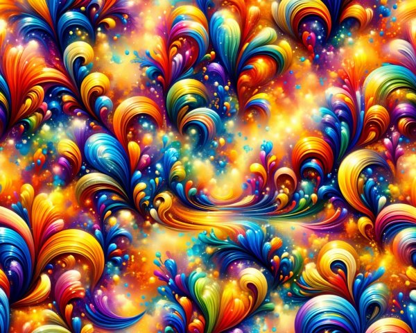 Colorful Abstract Design with Swirling Patterns and Hues