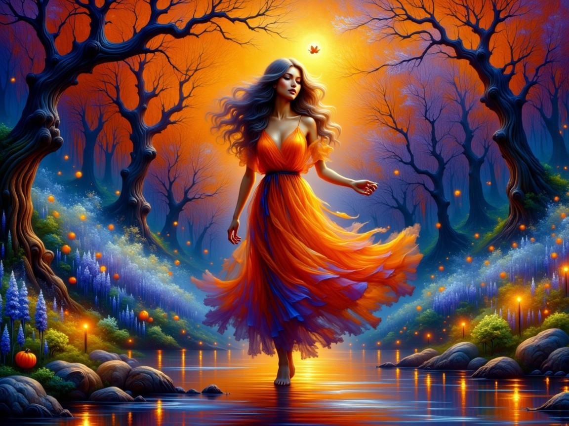 Mystical Twilight Scene in an Enchanted Forest
