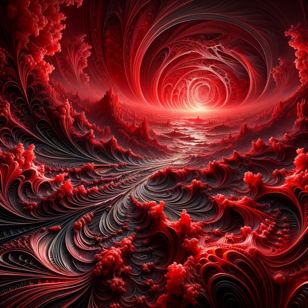 Surreal 3D Dreamscape with Vibrant Colors and Vortex
