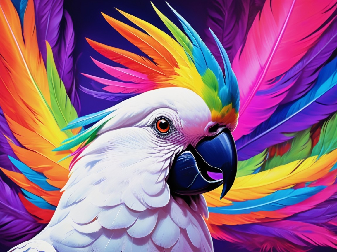 Colorful Bird with Bright Plumage and Large Crest