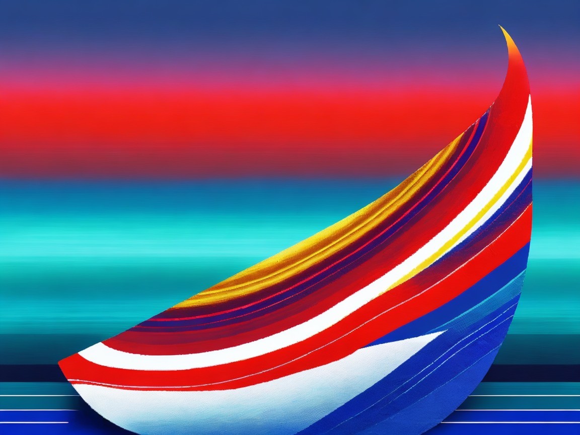 Vibrant Abstract Composition with Bold Lines and Colors