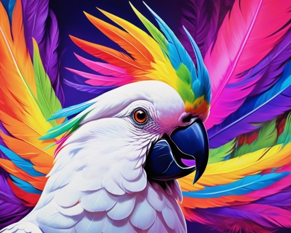 Colorful Bird with Bright Plumage and Large Crest