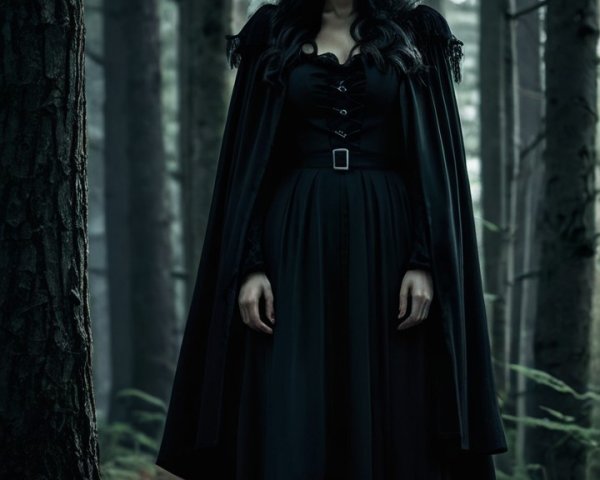 Mysterious Figure in a Misty Forest Setting