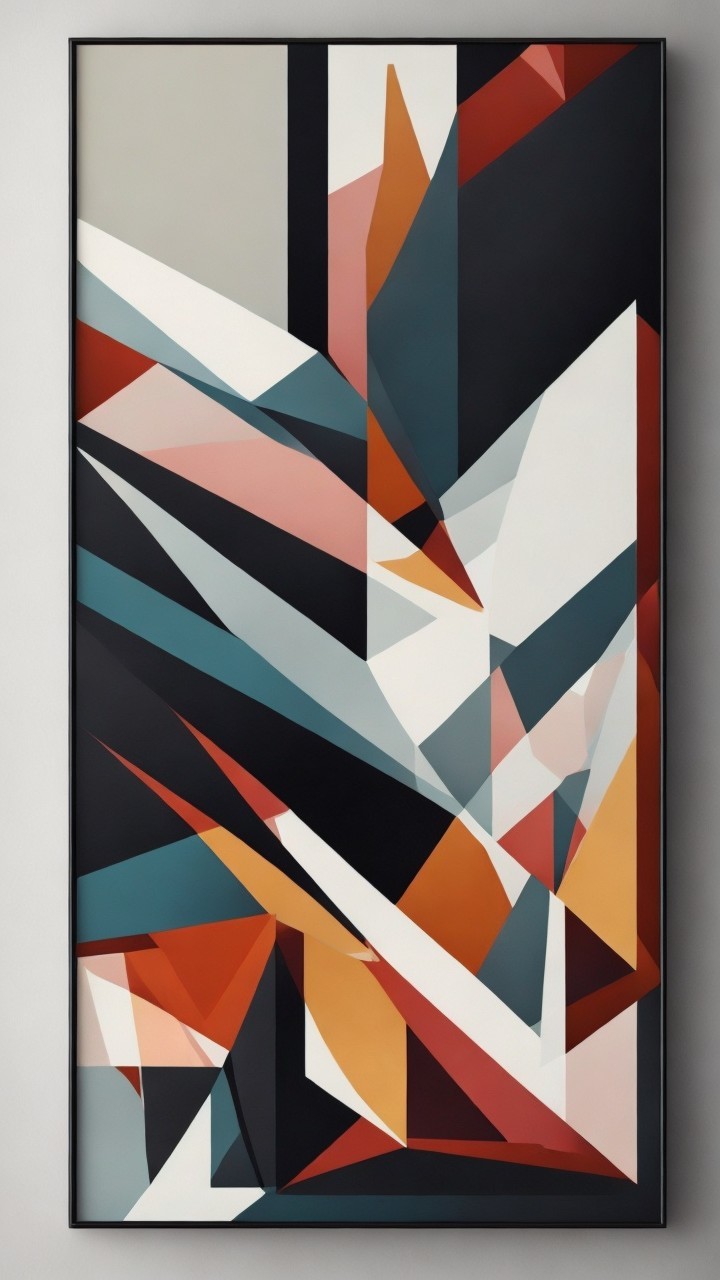 Geometric Composition with Bold Colors and Depth