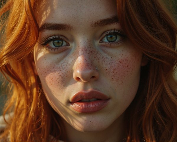 Close-up Portrait of a Young Person with Red Hair