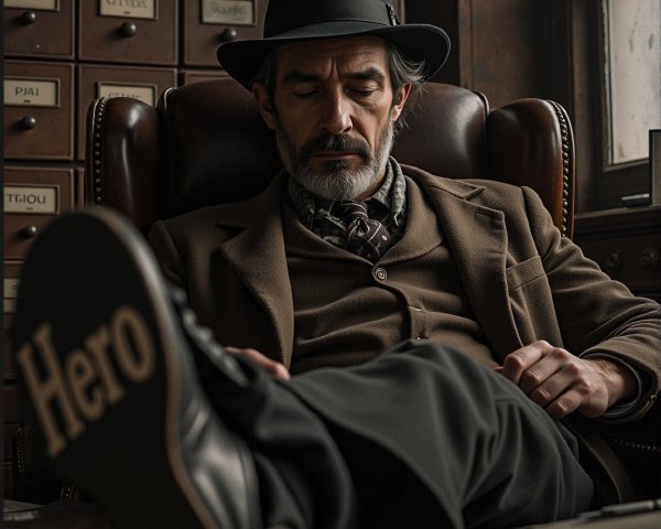 Distinguished Man in Vintage Office Setting with Style