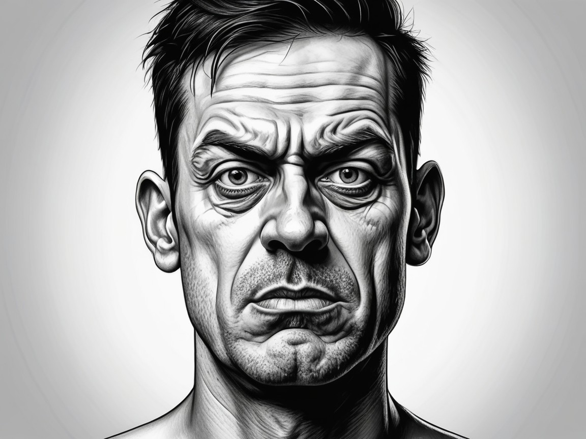 High-Contrast Portrait of a Stern Man's Expression