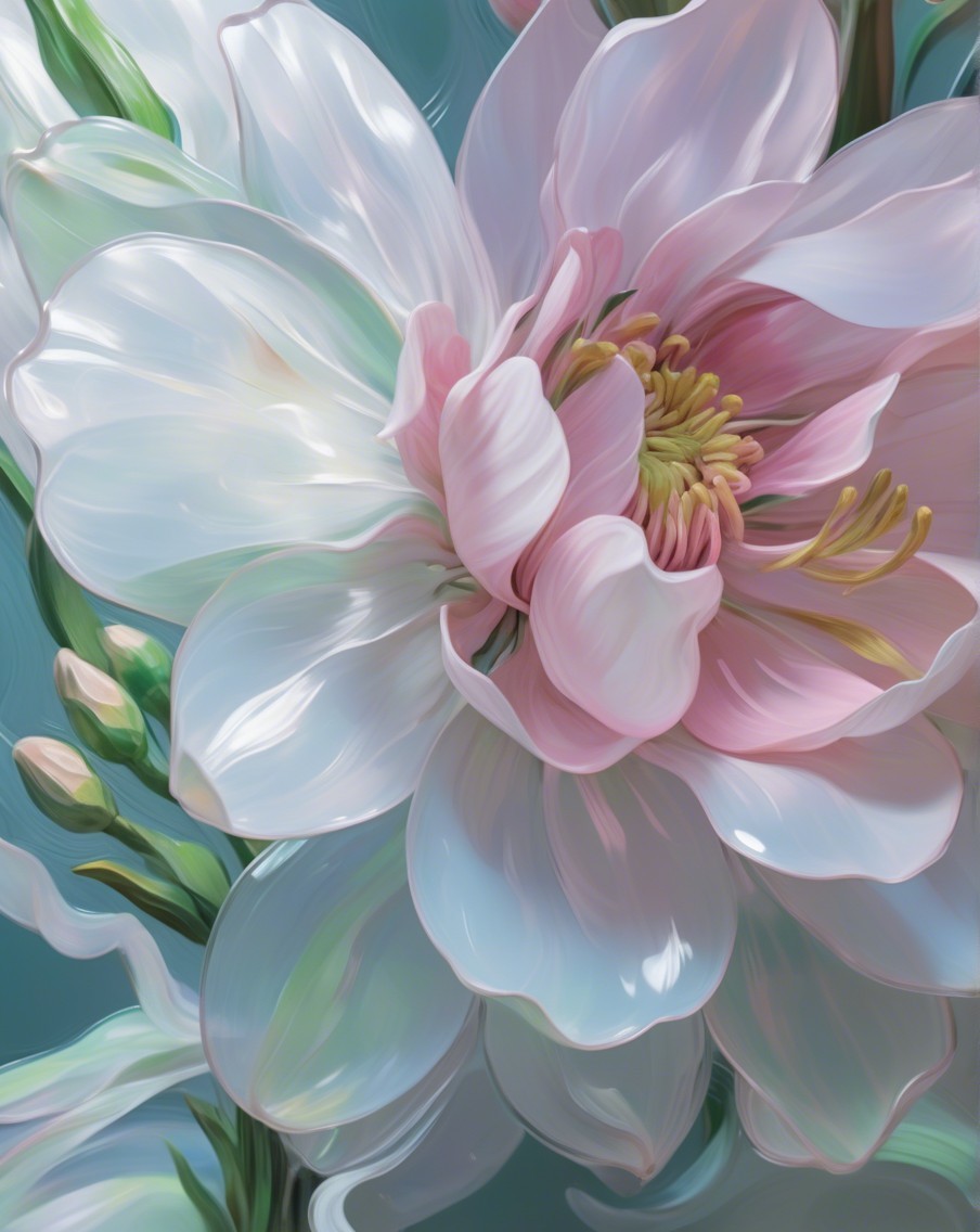 Close-Up of Delicate Pink and White Blossom