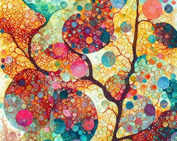 Vibrant Abstract Design with Colorful Organic Shapes