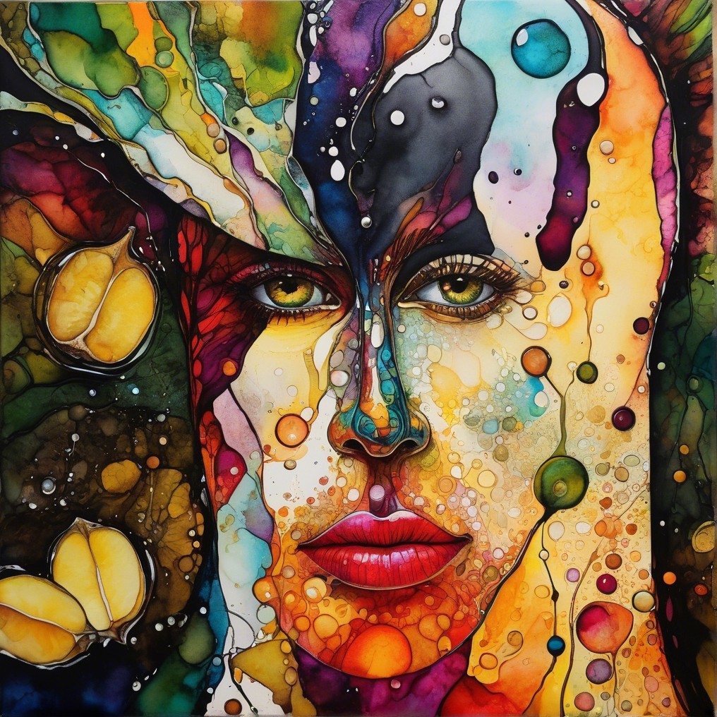 Vibrant Abstract Portrait with Colorful Swirls