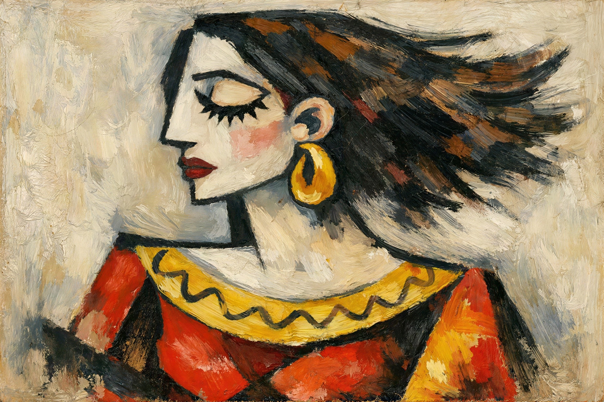 Oil Painting of a Woman in Picasso Style