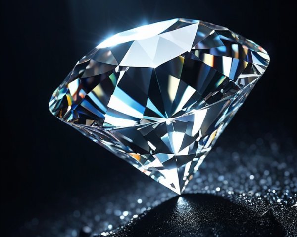 Brilliantly Cut Diamond on Dark Textured Surface