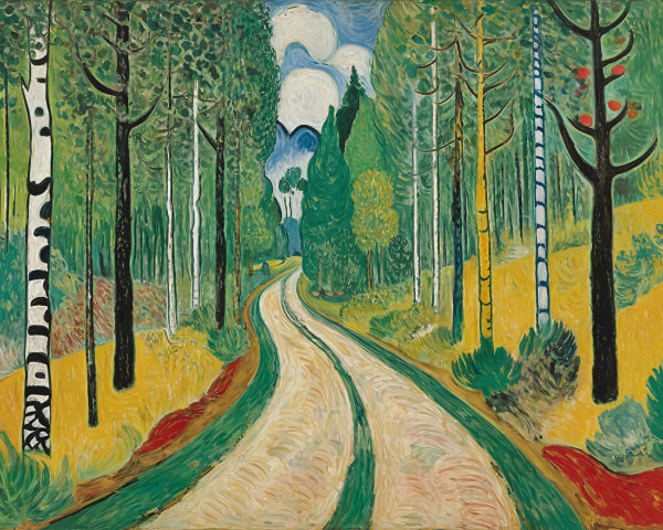 Winding Dirt Path Through Lush Green Landscape