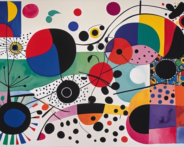 Vibrant Abstract Artwork with Colorful Shapes and Patterns