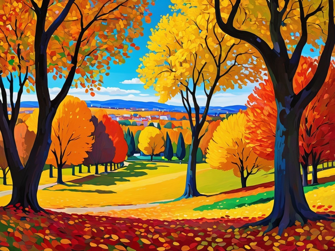 Vibrant Autumn Landscape with Colorful Foliage