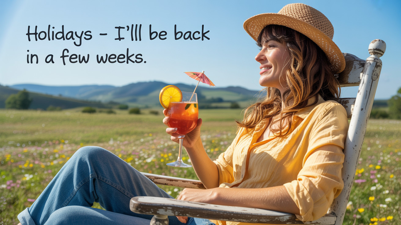 Woman in straw hat enjoys cocktail in flower field