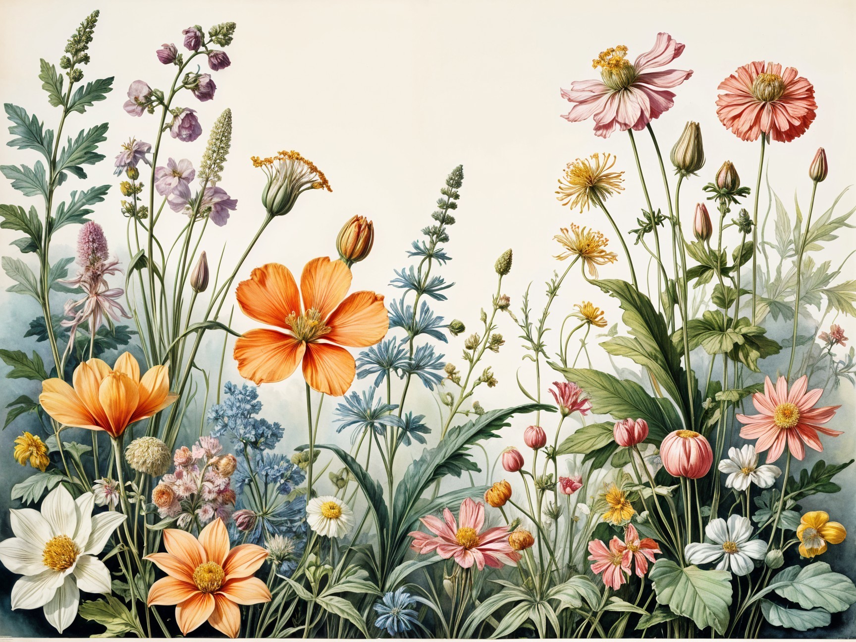 Vibrant Wildflower Bouquet in Lush Composition