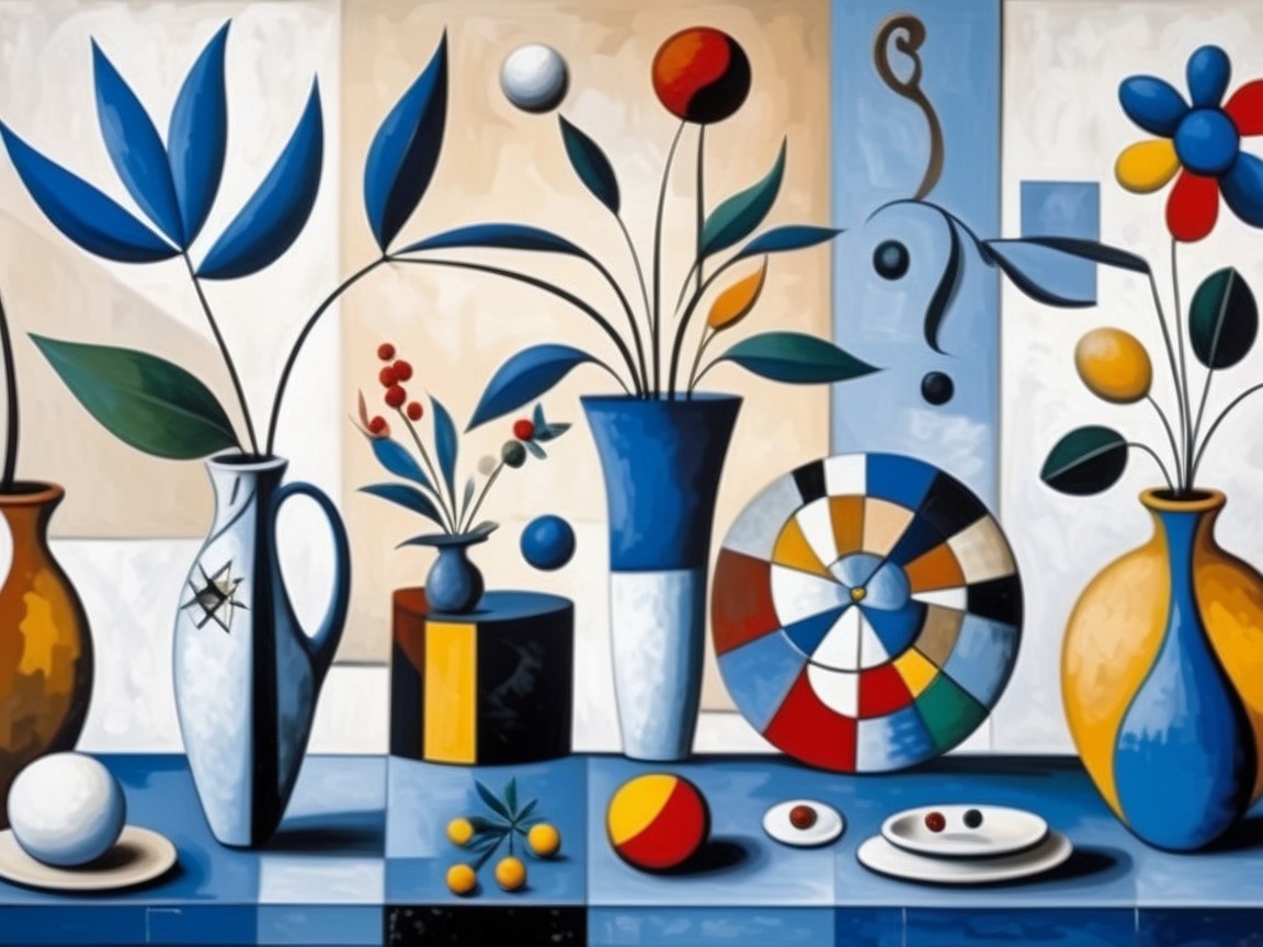 Vibrant Still Life with Abstract Shapes and Colors