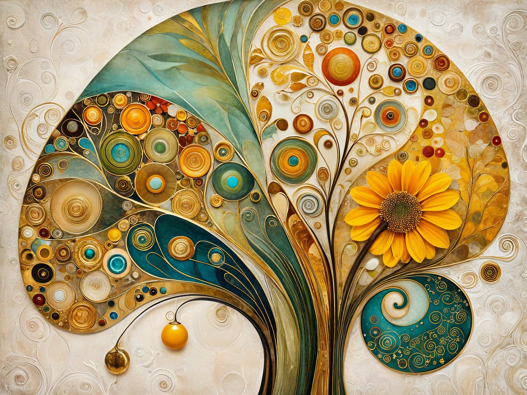 Artistic depiction of a whimsical tree with colors