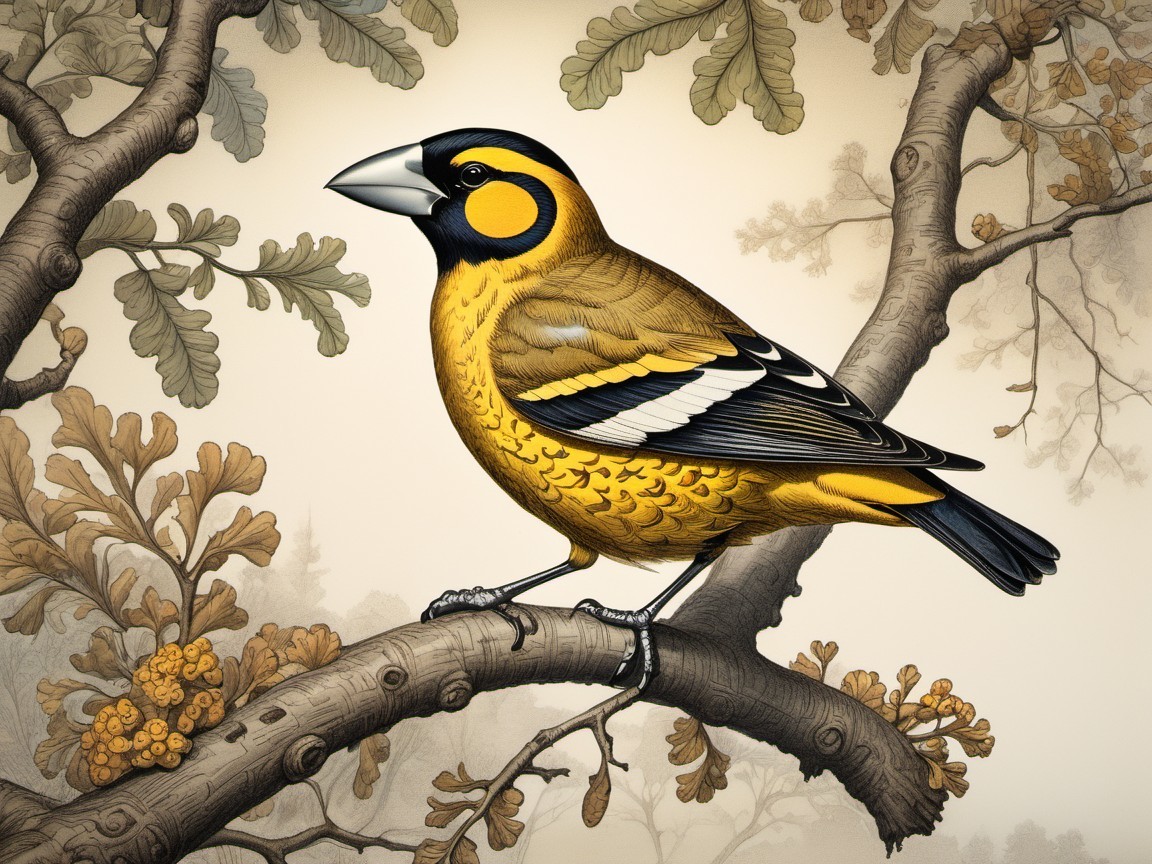 Vibrant Yellow Bird with Black and White Wing Pattern