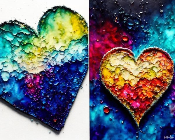 Colorful Heart Shapes with Glossy Finishes