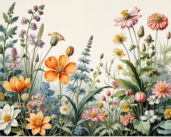 Vibrant Wildflower Bouquet in Lush Composition