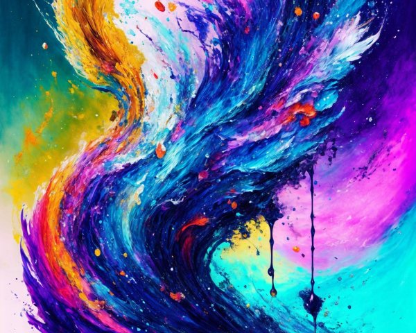 Vibrant Abstract Swirl of Colors and Textures