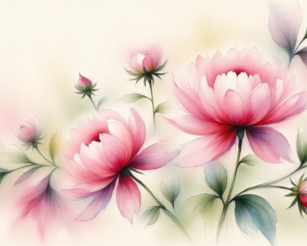 Delicate Pink Peonies and Budding Roses Arrangement