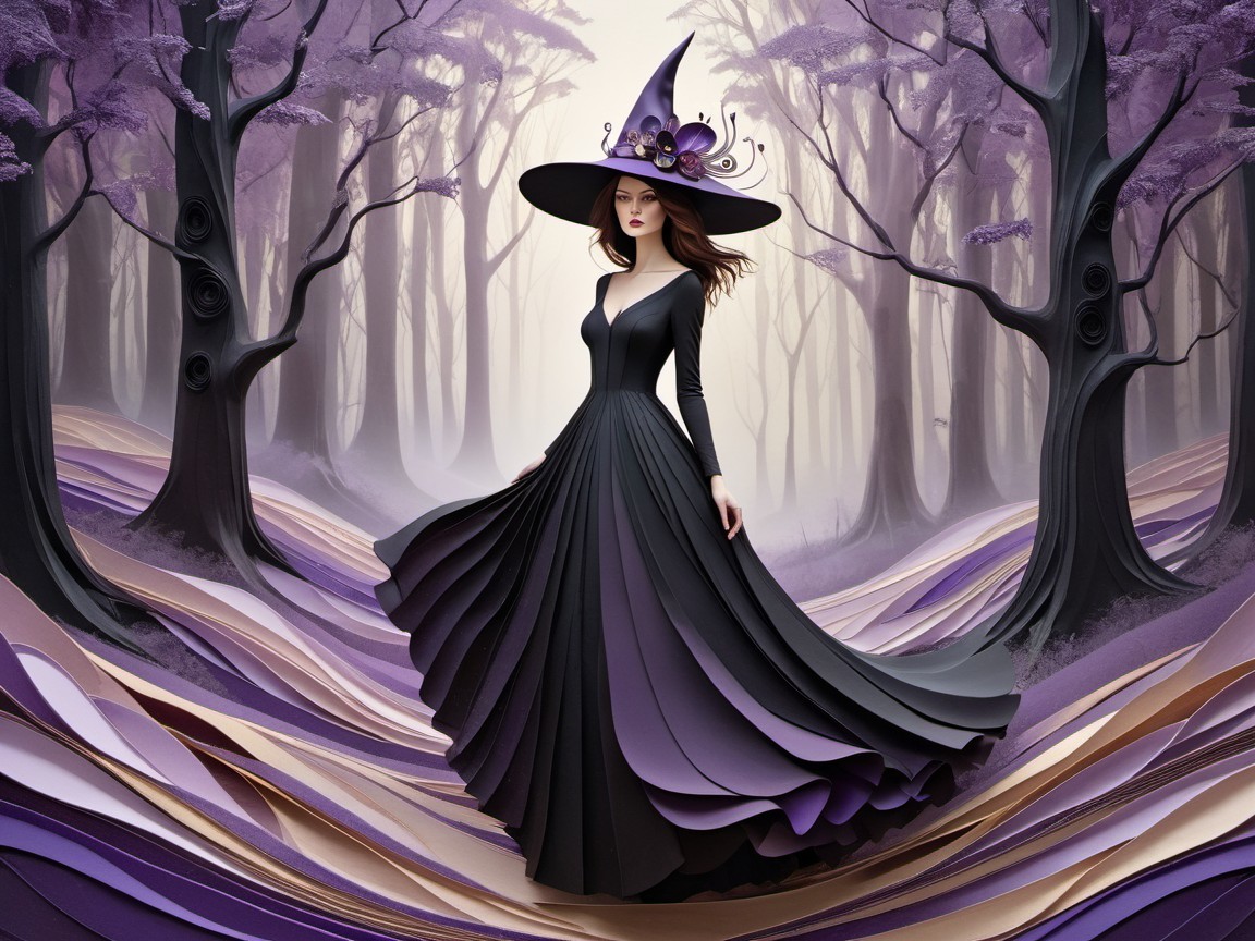 Mystical Figure in Enchanted Forest Landscape
