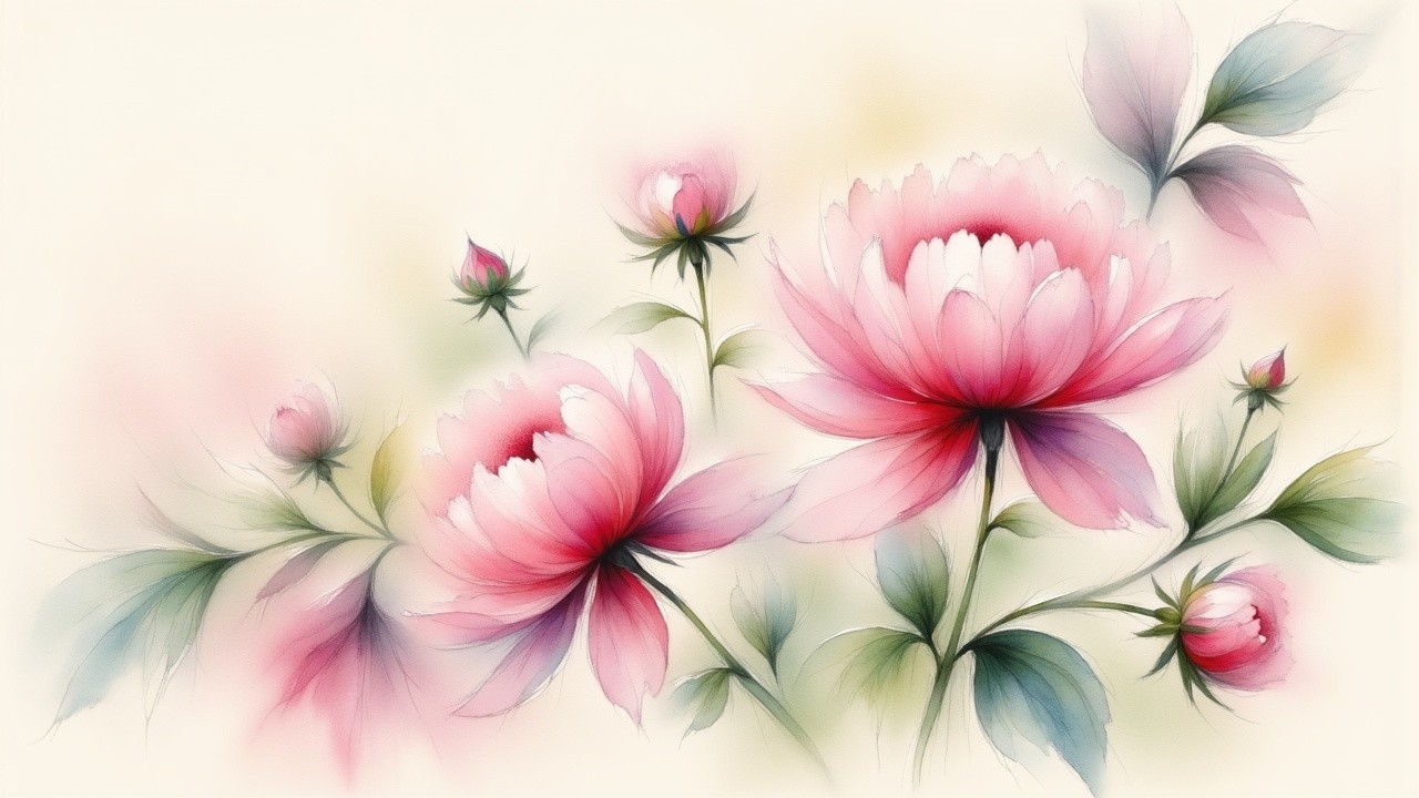 Delicate Pink Peonies and Budding Roses Arrangement