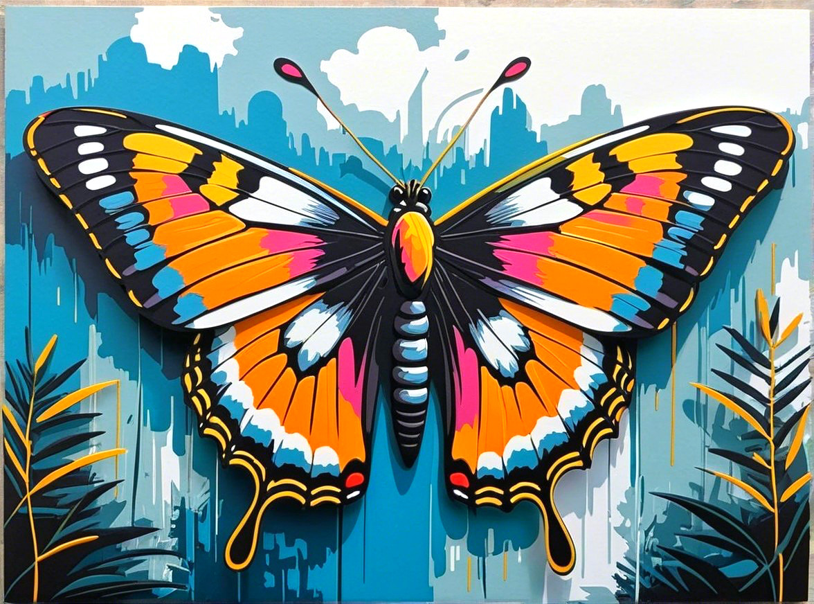 Vibrant Butterfly with Intricate Patterns and Colors