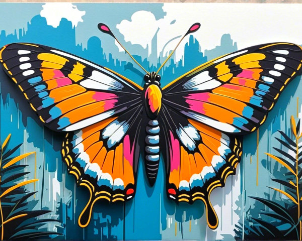 Vibrant Butterfly with Intricate Patterns and Colors