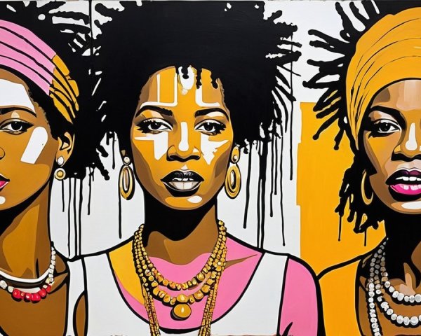 Stylized Portraits of Women Celebrating Cultural Diversity