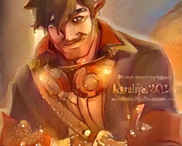 Stylized Character with Dark Hair and Headphones