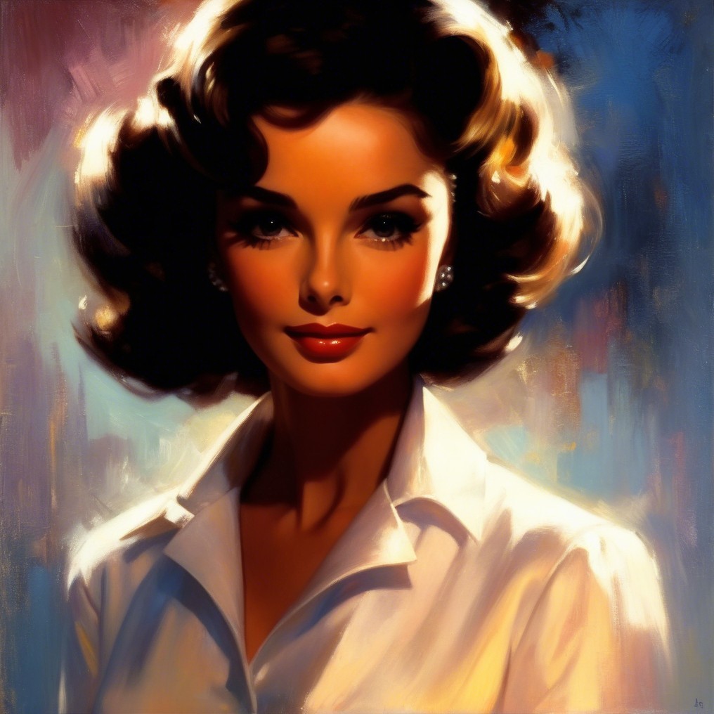 Glamorous Woman with Styled Hair and Radiant Skin