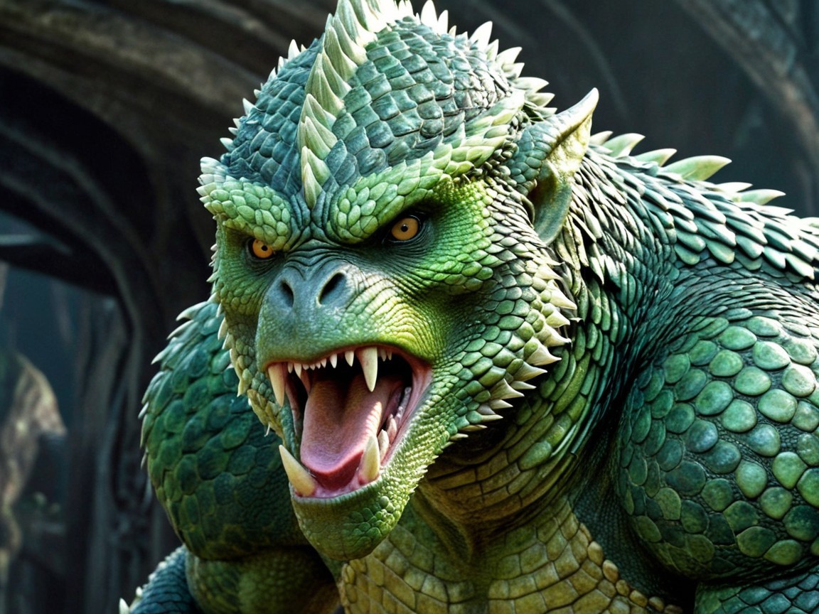 Detailed Description of a Vivid Dragon-Like Creature