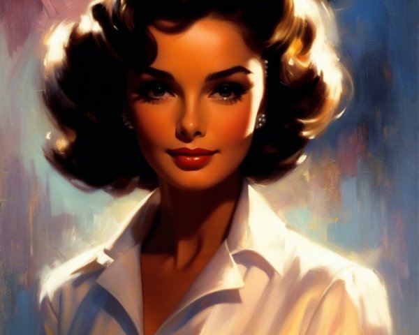 Glamorous Woman with Styled Hair and Radiant Skin