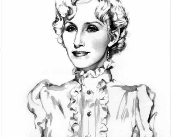 Elegant Portrait of a Woman with Curly Hair