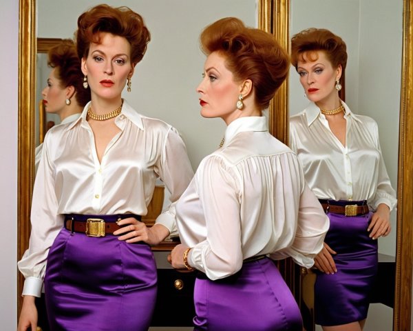 Stylish Woman with Red Hair in Elegant Outfit