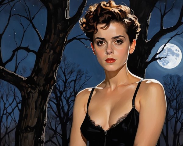 Portrait of a Confident Woman in a Black Dress