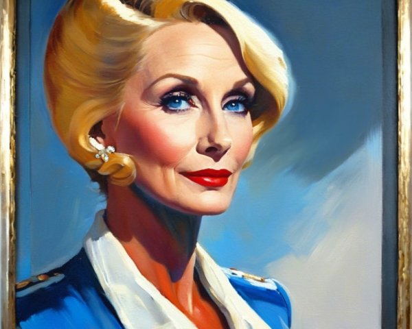 Glamorous Portrait of a Woman in Blue Blazer