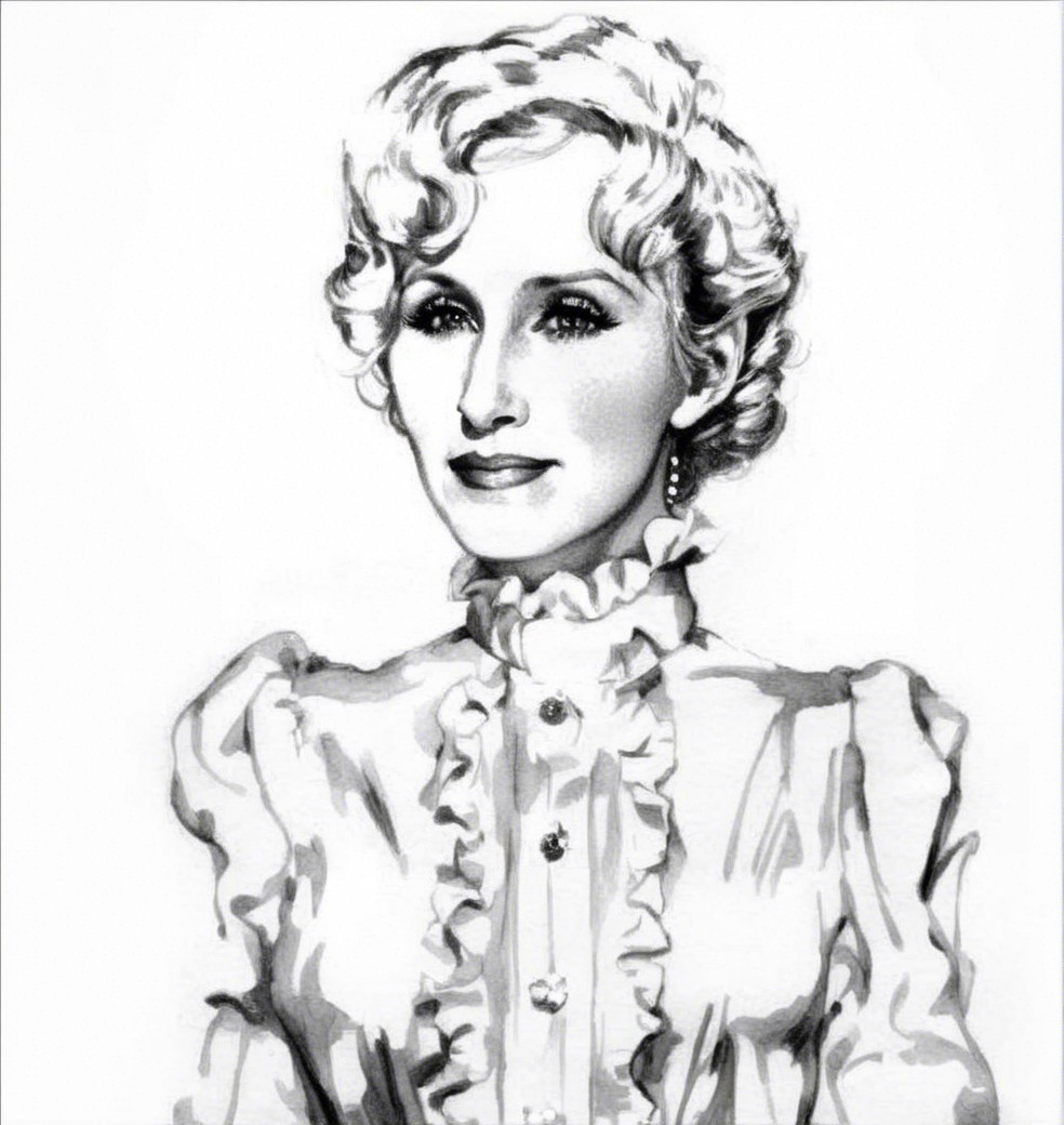 Elegant Portrait of a Woman with Curly Hair